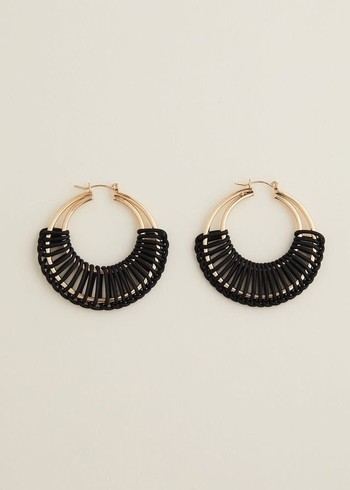 Phase Eight Black Woven Hoop Jewellery Black Canada | SOYGBI-692